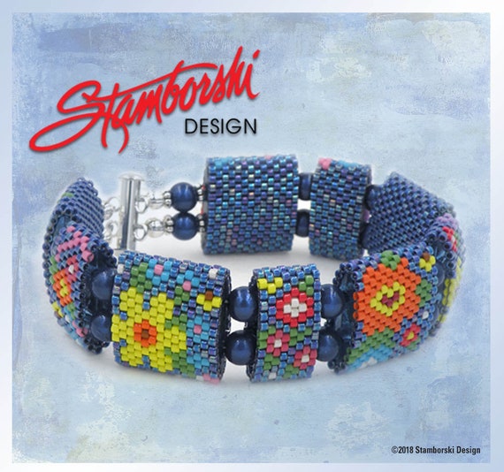 Summer Blooms WORD ONLY Pattern for Peyote Carrier Bead Bracelet PDF Etsy Canada