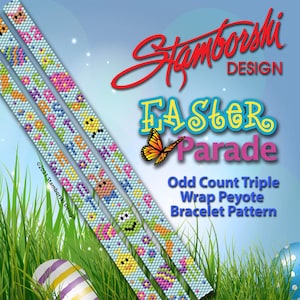 Easter Parade Peyote Bracelet Pattern - Odd Count Triple Wrap (PDF Pattern)