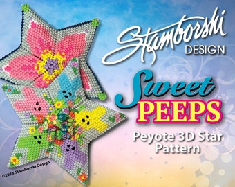 Sweet Peeps - 3D peyote star pattern, peyote star pdf