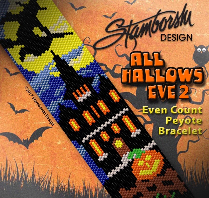 All Hallows Eve 2 - Even Count Peyote Bracelet PDF Pattern - Etsy