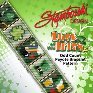 Luck of the Irish Armband mit Muster - St. Patrick's Day - Peyote Armband