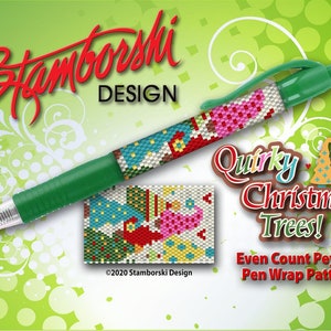 QuirkyTrees - Even Count peyote pen wrap pattern/PDF pattern