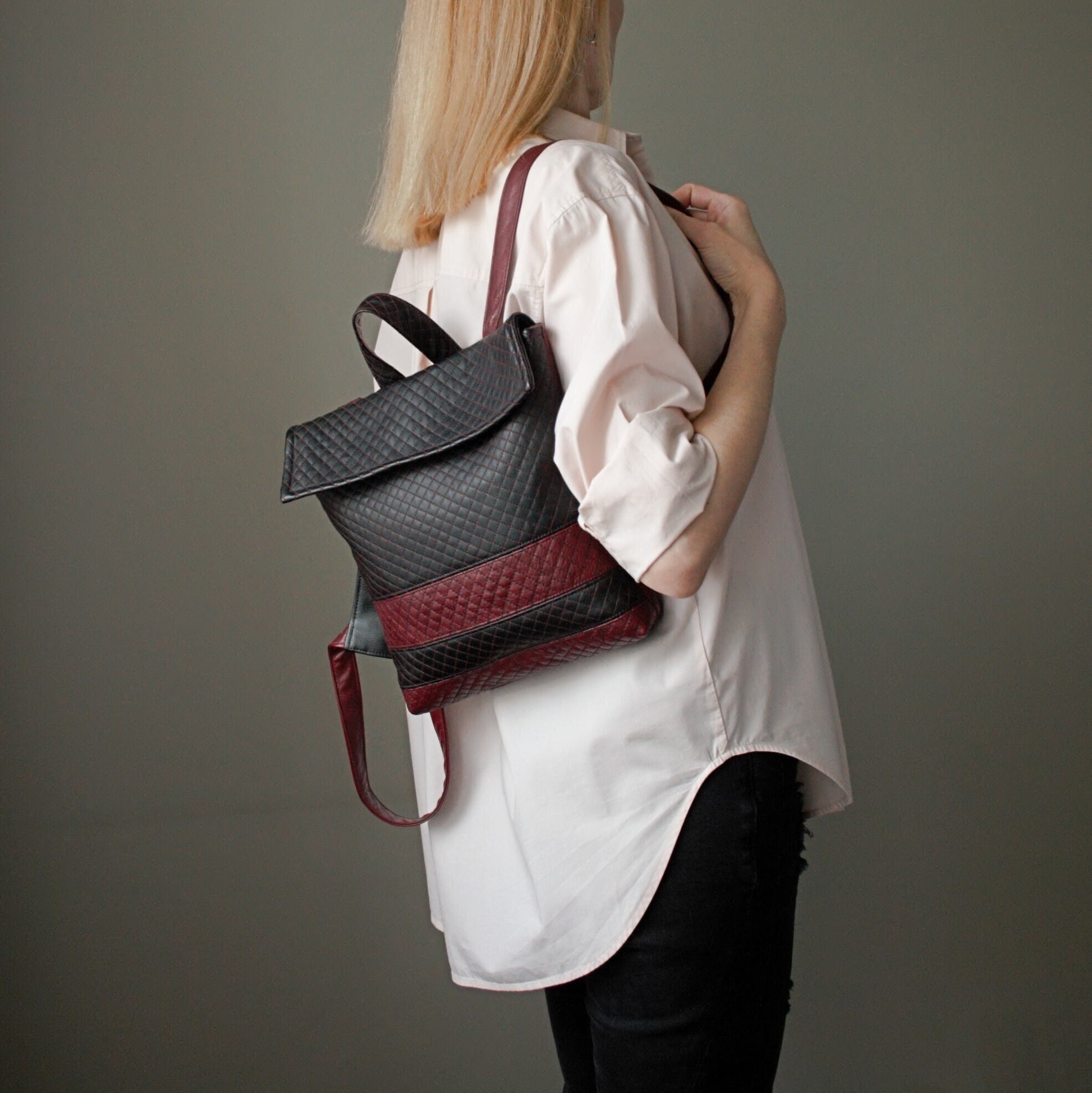 Stylish Red Quilted Mini Backpack MUSE-BY-LOUNGEFLY-BACKSTORY-  main image 3