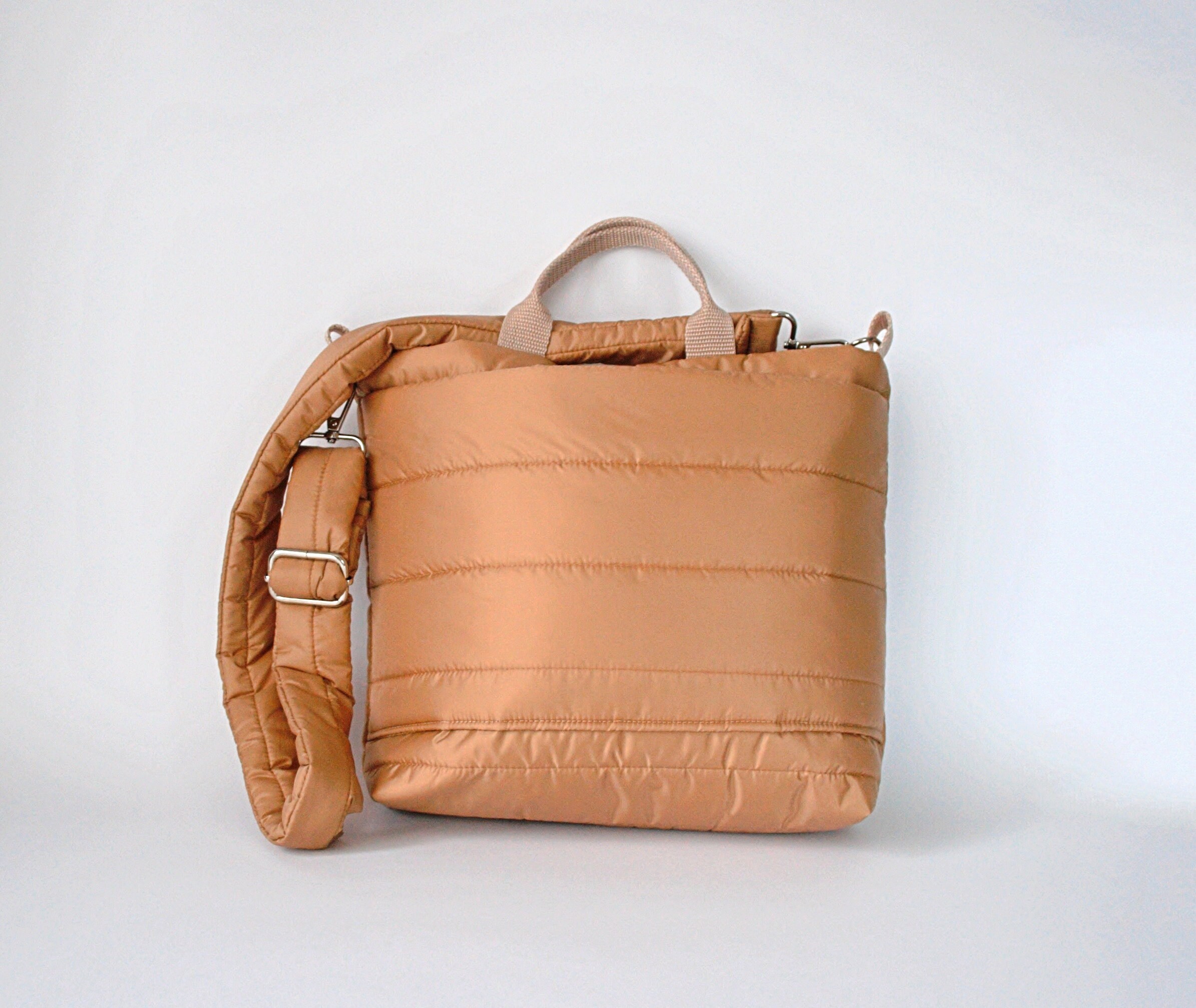 Beige Quilted Crossbody Bag Puffer Mini Tote Bag Beige Etsy Canada