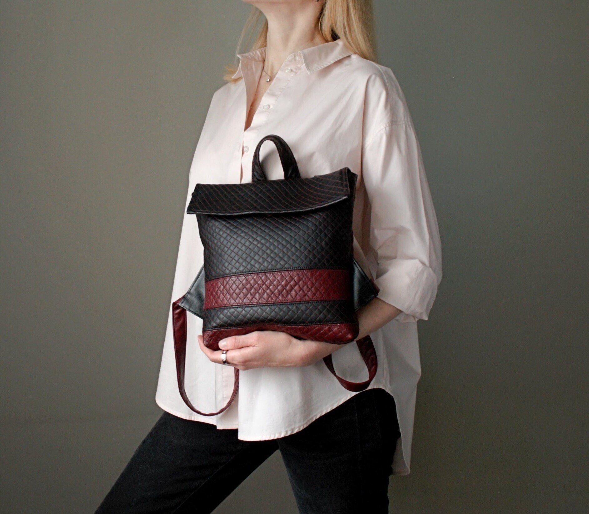 Stylish Red Quilted Mini Backpack MUSE-BY-LOUNGEFLY-BACKSTORY-  main image 2