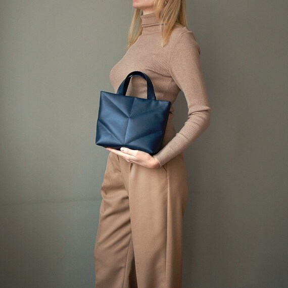 Navy quilted handbag hot sale