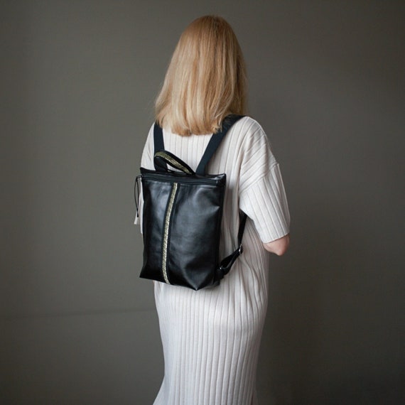 black and gold faux leather mini backpack SALE! NGIL  HARRY POTTER Black Faux Leather