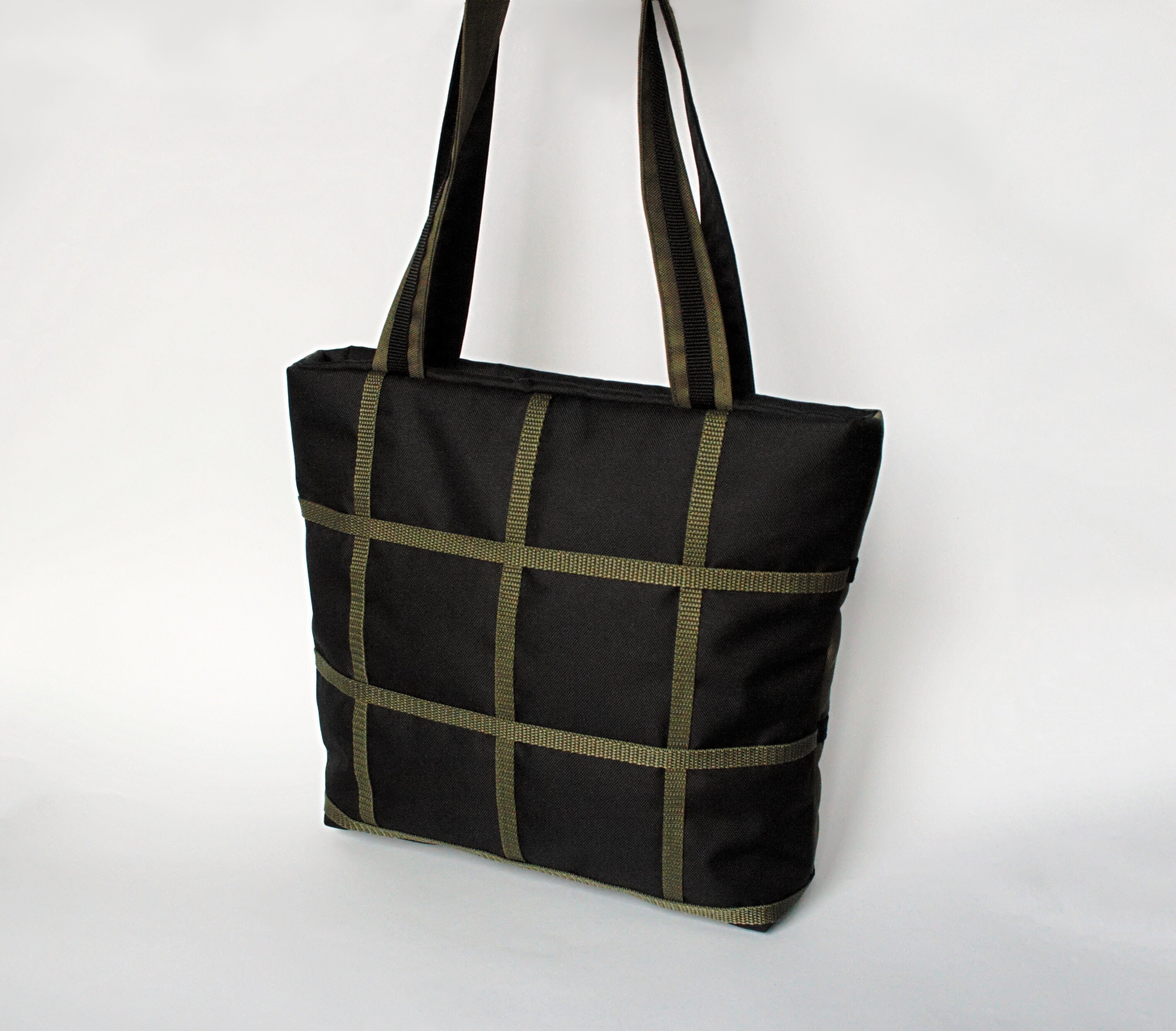 Stylish Black and Green Quilted Tote Bag Stylish Work Bags & Tech Accessories | Sol and Selene main image 4