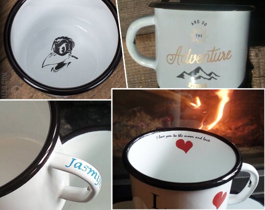 Personalized Wedding Enamel Camping Enamel Mug Set – With Love Louise