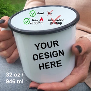 Large Custom Enamel Mugs Personalized Bachelor Party Favors for Men Cups gifts for men lake vegas cups golf snow themed from bride for groom
