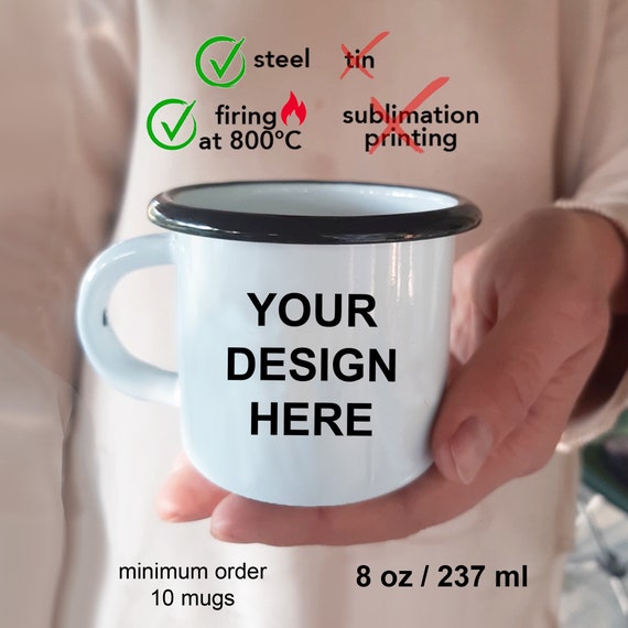 Custom Enamel Mini Mugs Party Favors Promotional Corporate Bulk