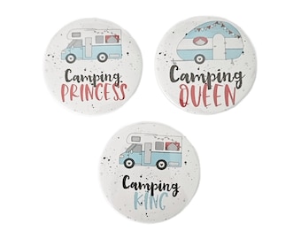 Button Camping, Camper 59 cm, Magnet, Kühlschrankmagnet, Spiegel, Flaschenöffner