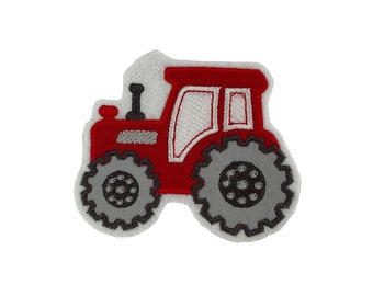 Red tractor patch, applique