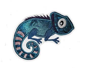 Chameleon, iguana applique large patch