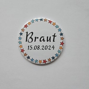 Bride, Team Bride, Wedding Button 59 mm, Magnet, Fridge Magnet, Premium Magnet, Mirror image 2