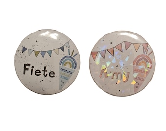 Button Finally School Child 59 cm, Magnet, Fridge Magnet, Premium Magnet, Mirror