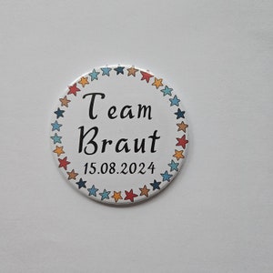 Bride, Team Bride, Wedding Button 59 mm, Magnet, Fridge Magnet, Premium Magnet, Mirror image 3