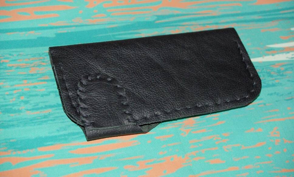 Black Leather Long/biker Wallet New and Recycled Materials Black Leather Long/biker Wallet New and Recycled Materials