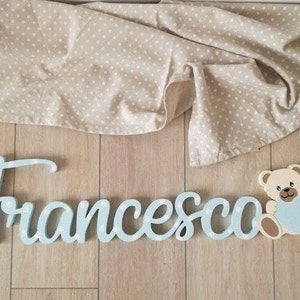 Nome in legno personalizzato per decorazione cameretta bambino