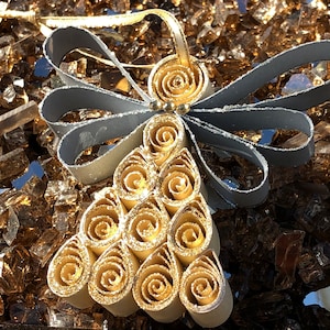 Paper Quilled Glittered Angel Christmas Ornament: Handmade Decoration