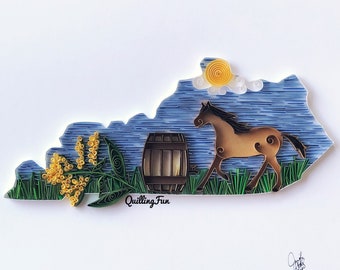 Quilled Paper State Art, Custom Home Decor (12x12)