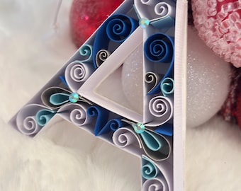 Custom Quilled Letter Ornament – Handmade Paper Art Initial Monogram Decor