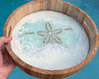 Ocean Resin Tray with Quilled Starfish