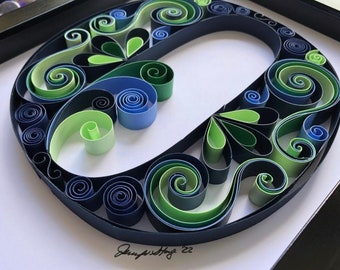 Custom Quilled Initial Art: Personalized Nursery Decor (8x10)