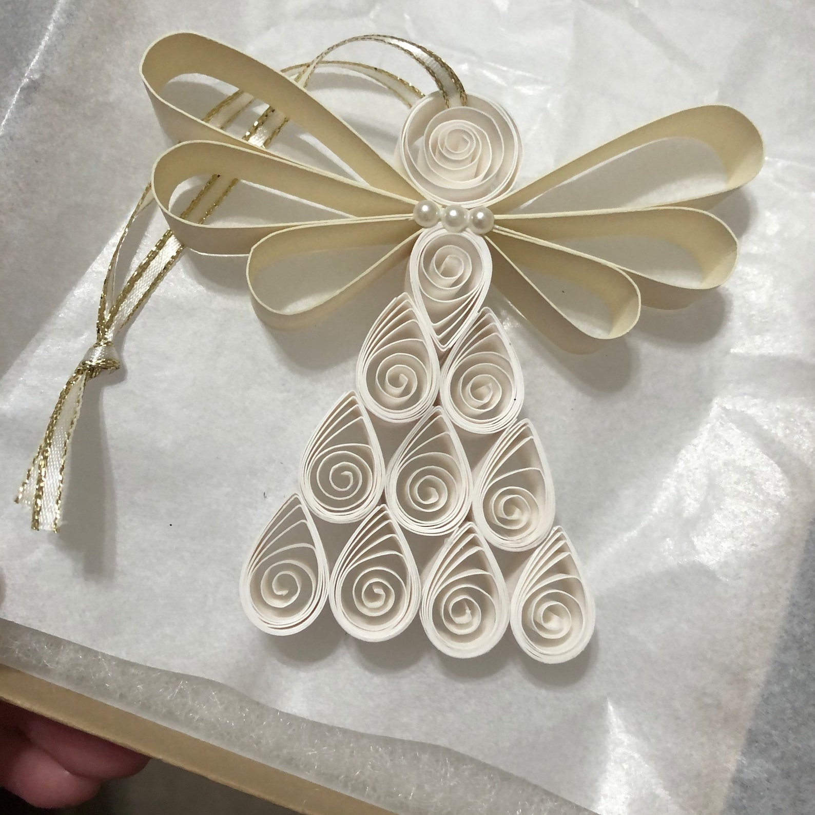 Paper Quilled Art Angel Ornament,