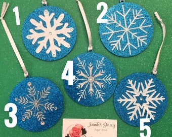 Hand Painted Glitter Acrylic Ornaments