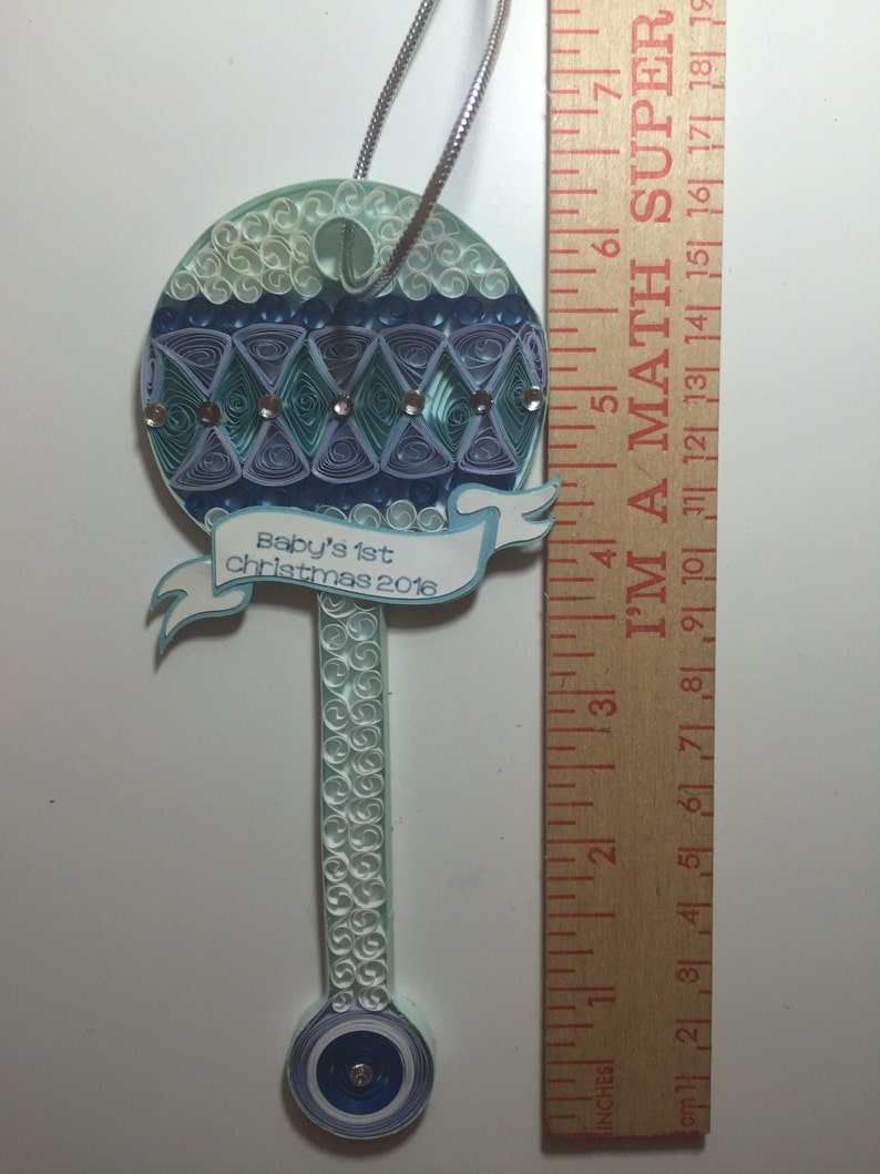 Christmas Ornament Christmas Decoration Baby Boy/'s First Ornament Handmade Christmas Gift Baby Rattle Ornament