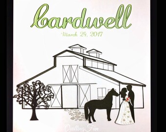 Custom Quilled Paper Art Wedding Gift, Personalized Anniversary Keepsake
