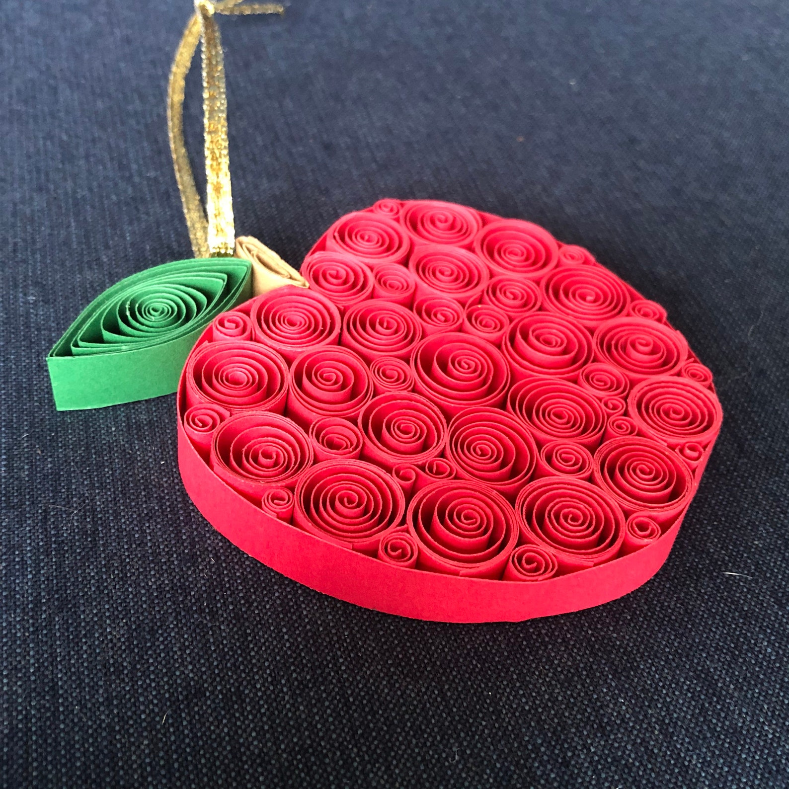 Paper Quilled Apple Ornament Apple Decoration Etsy