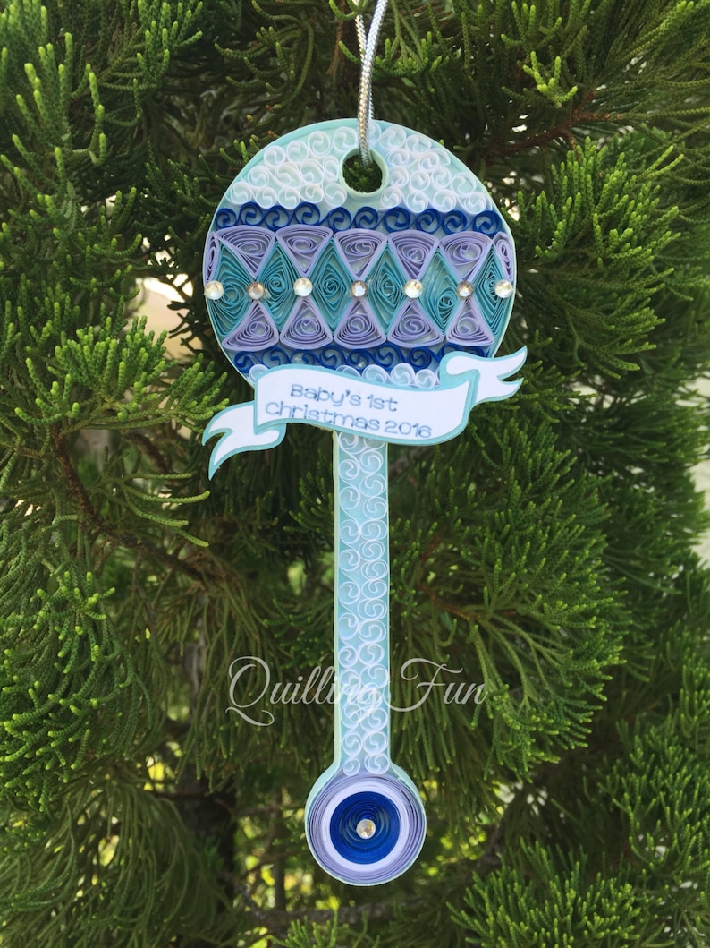 Christmas Ornament Christmas Decoration Baby Boy/'s First Ornament Handmade Christmas Gift Baby Rattle Ornament