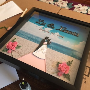 Wedding Gift for Couple, Wedding Anniversary Gift, Quilled Paper Art, Paper Quilling, Handmade Wedding Gift, 1st Anniversary