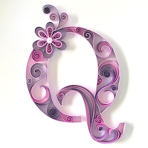 Quilled Monogram Paper Craft, (8x10) Personalized Nursery Decor or Wall Art, Custom Initial Birthday Gift