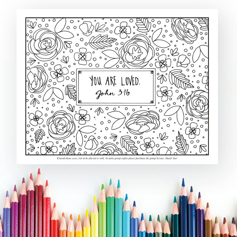 John 3:16 Coloring - Etsy