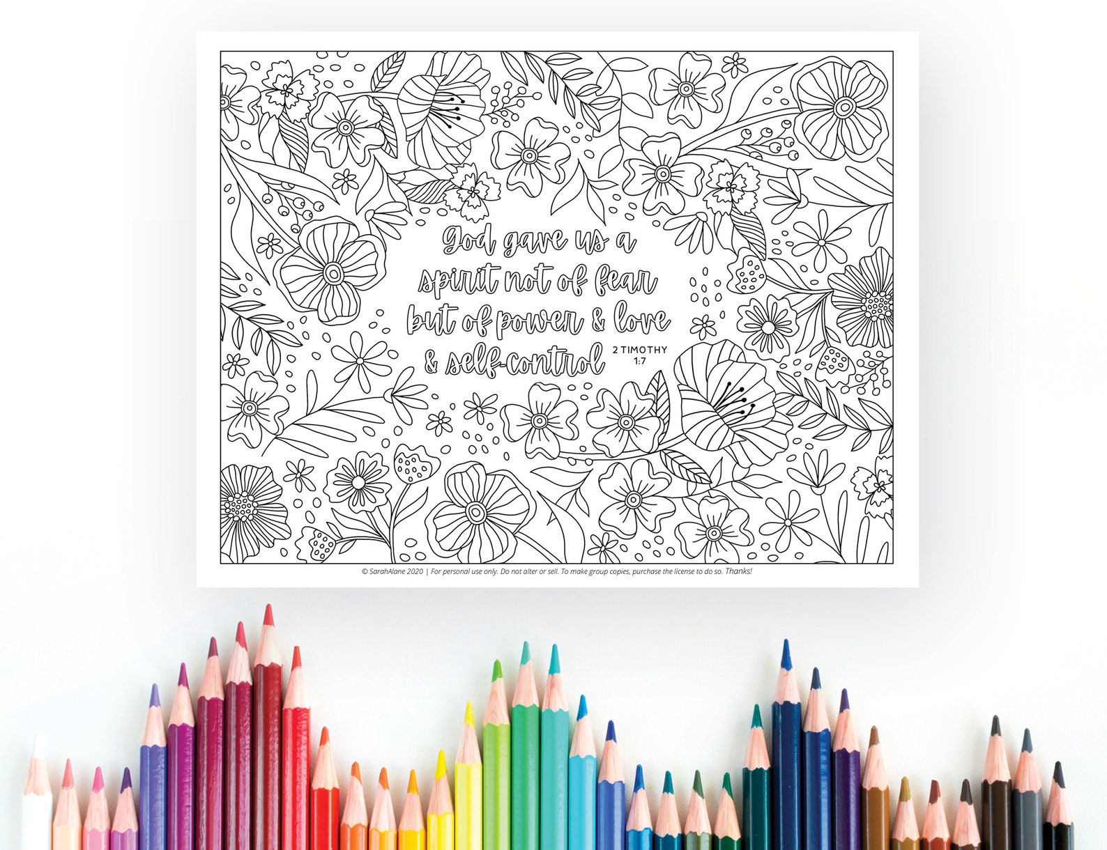 Spirit of Power Love Self-control Printable Coloring Page - Etsy