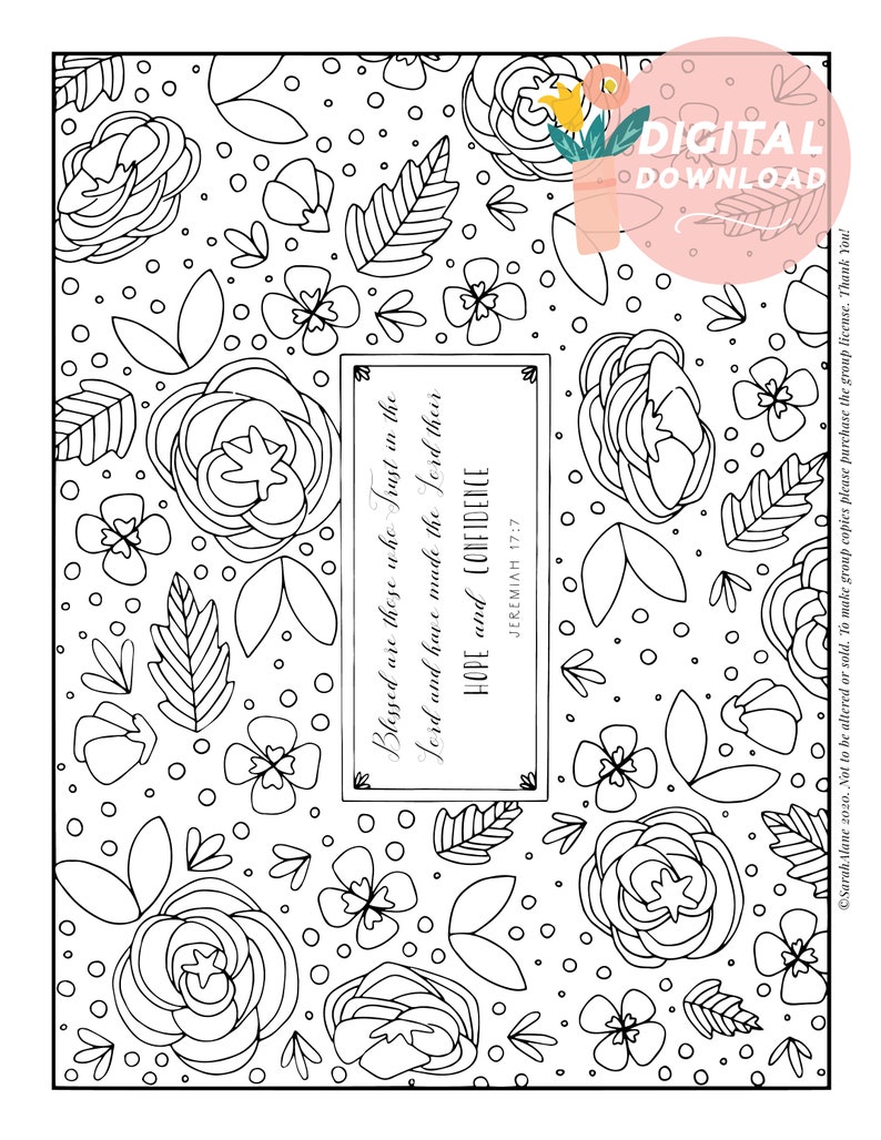 Download HOPE Coloring Bundle Printable Coloring Pages Christian | Etsy