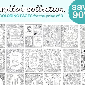 Bundled Coloring Collection | 20 Printable Bible Verse Coloring Pages | Instant Digital Download