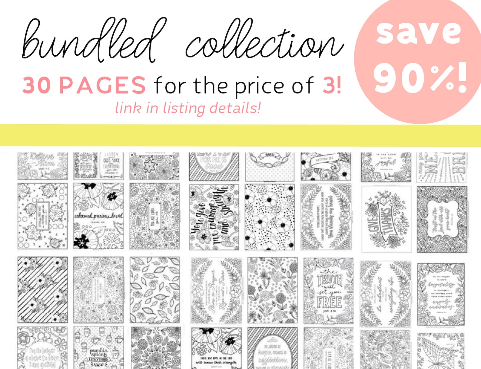 Most Popular Printable Coloring Pages Bundle Christian Etsy