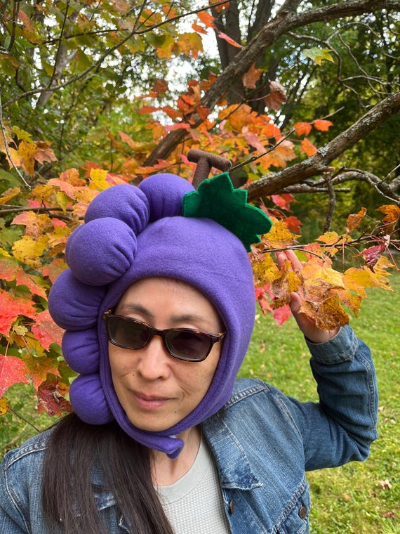 Handmade Fleece Grape Hat: Unique Fruit Hat - Etsy display picture 1