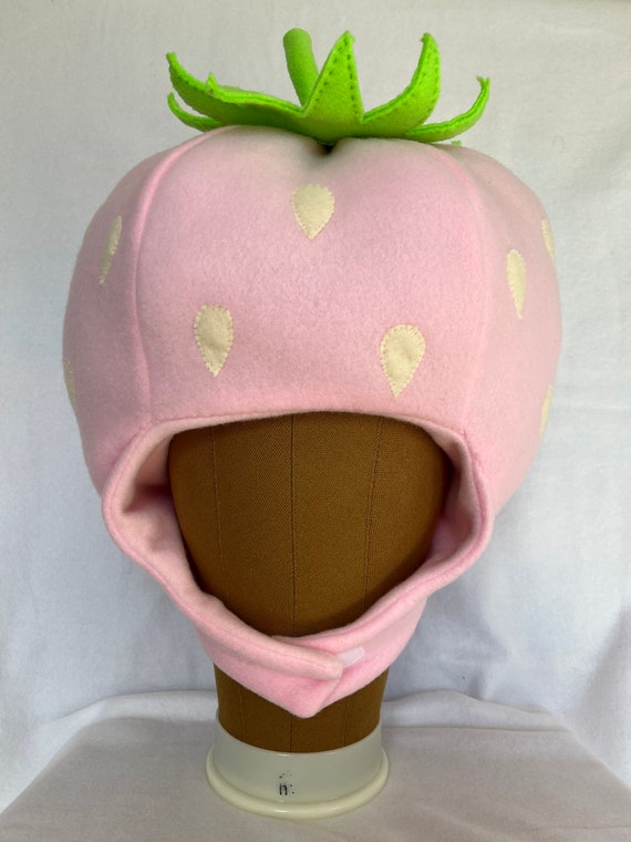Pink Felt Strawberry Hat Strawberry First Birthday Hat: Handmade Felt Party Cone - Etsy main image 4