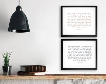 Custom Wedding Vows, Custom Home Art, Printable Wedding Vows, Wall Art, Home Decor, First Anniversary Gift, Birthday, Vow Wall Art