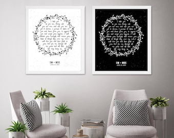 Custom Wedding Vows, Custom Home Art, Printable Vows, Wall Art, Home Decor, Farmhouse Wedding Vows, First Anniversary Gift, Mothers Day