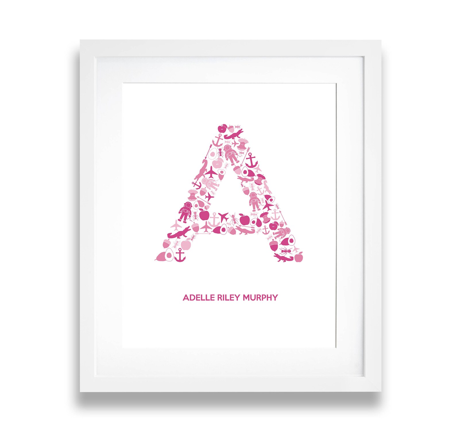 Custom Name Initial Printable Baby Monogram Baby Letters Etsy