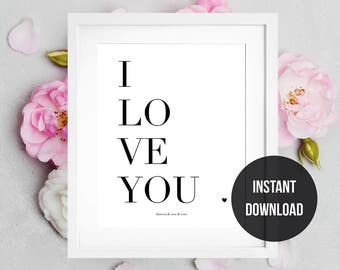 Mother's Day, Home Decor, Instant Download, Typography, Wall Art, Kids Room Decor, Nursery Art, Black and White, Printable, Anniversary