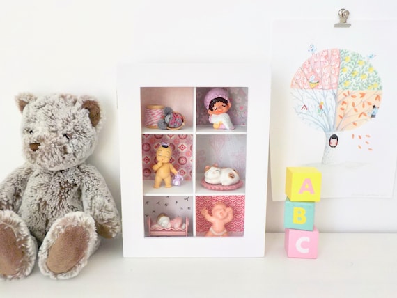 Miniature Good Night Shelf 6 Pink Figurines Etsy