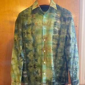 Blazin&#39; Donuts Tie Dye Men&#39;s Button  Longsleeve Shirt Size S Small