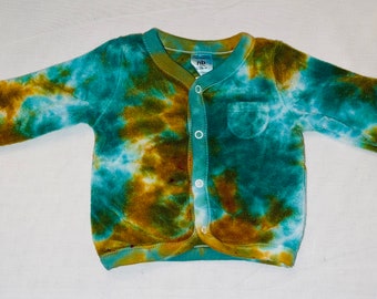 Blazin' Donuts Tie Dye Heart Cardigan Button Down Sweater NB Newborn